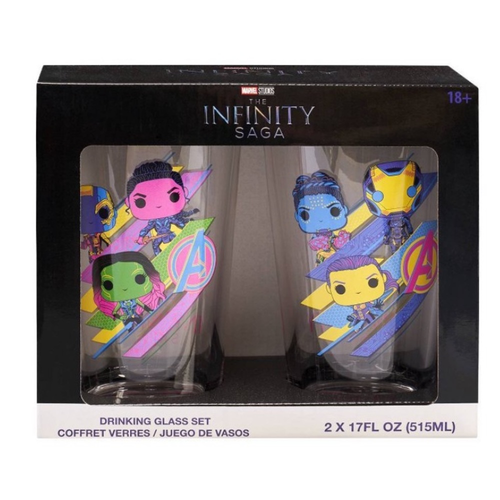 Funko Marvel Women Neon Drinking‎ Glass Set 2pk 12 fl oz MCU